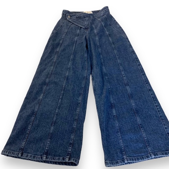 social tourist Denim - Social Tourist ultra high Rise Baggy wide leg cross over angled closure 27